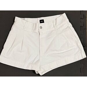 Edwin ISLA white jean shorts High waist pleated eggshell denim 28 6 women eco